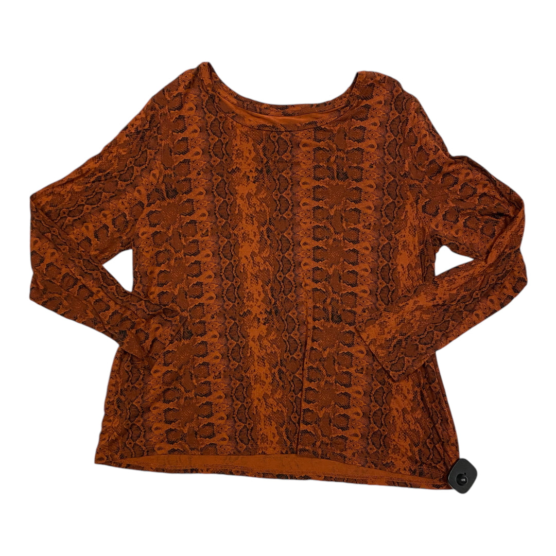 Top Long Sleeve By Worthington In Brown, Size: Lp