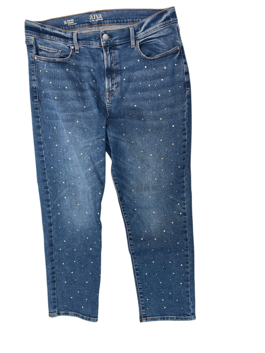 Jeans Straight By Ana In Blue Denim, Size: 14