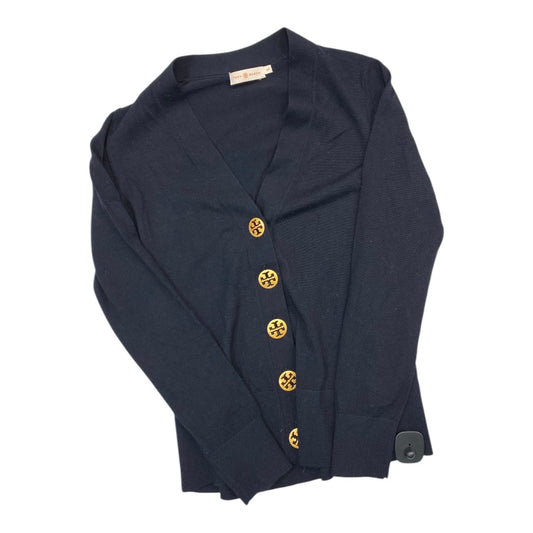 Designer Sweater Cardigan By Tory Burch In Navy, Size: M