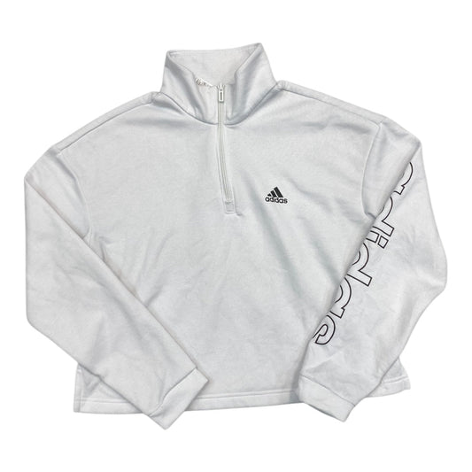 Athletic Sweatshirt Collar By Adidas In White, Size: L