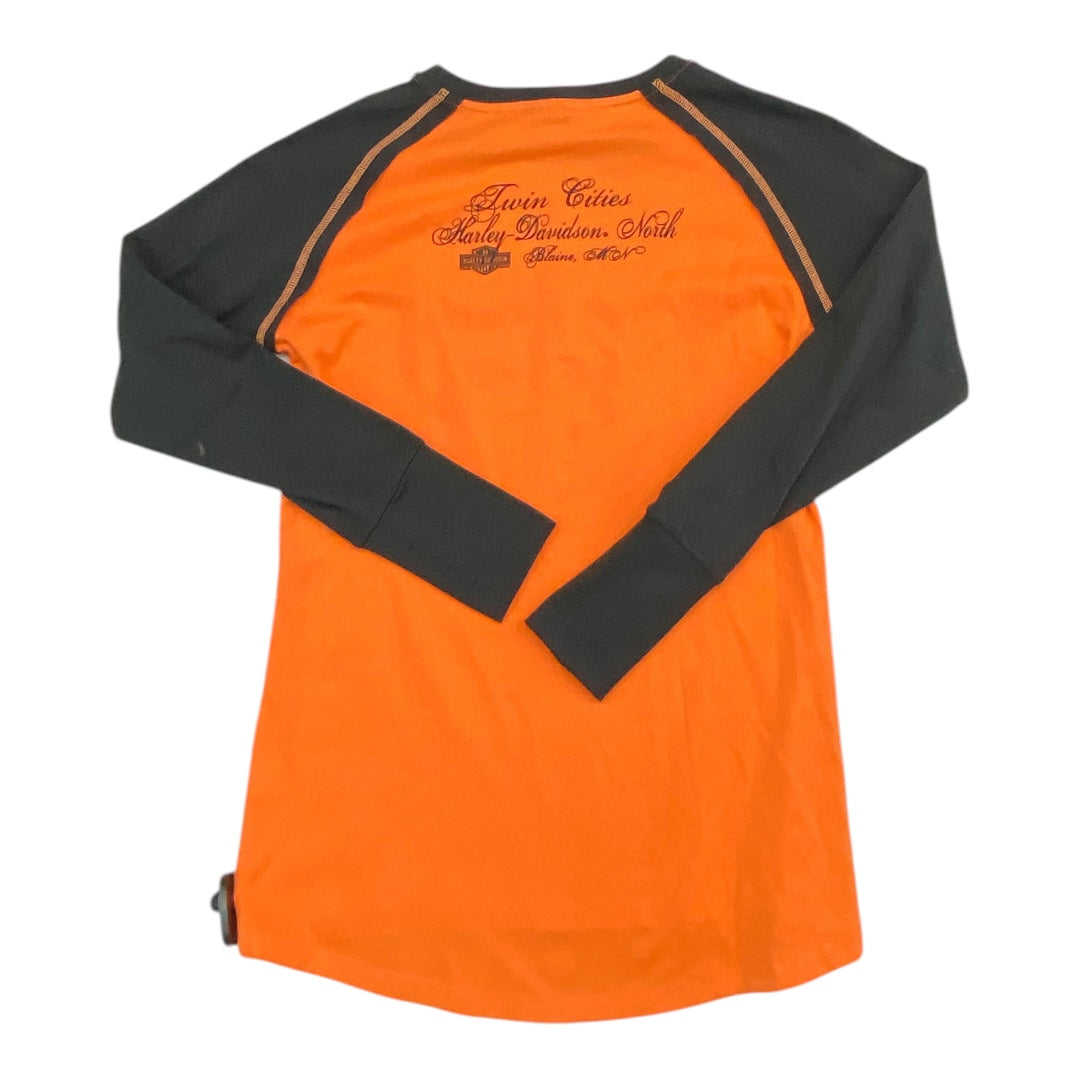 Top Long Sleeve By Harley Davidson In Orange, Size: M