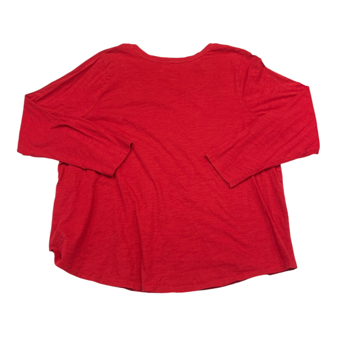 Top Long Sleeve Basic By Sonoma In Red, Size: 2x