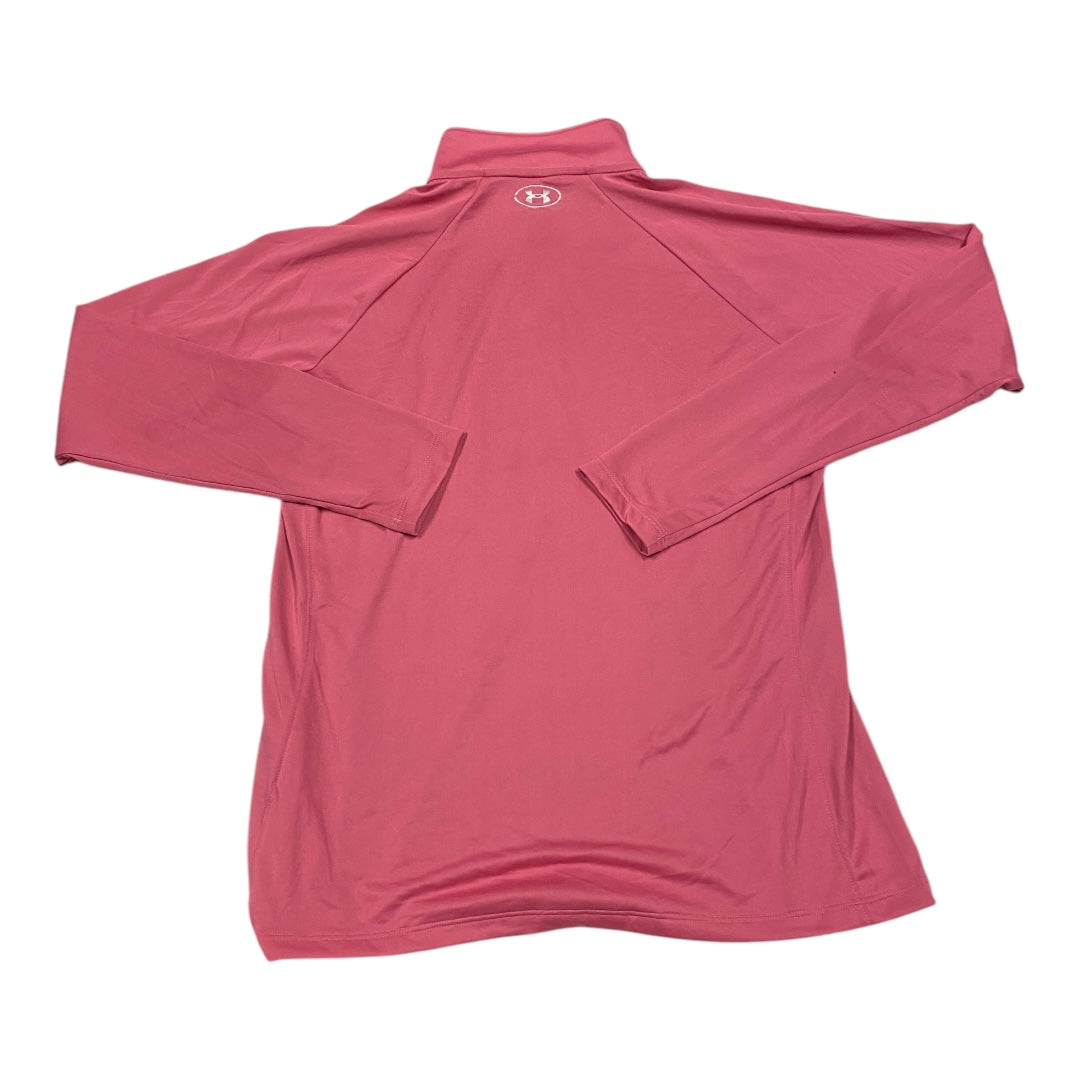 Athletic Top Long Sleeve Collar By Under Armour In Pink, Size: Xl