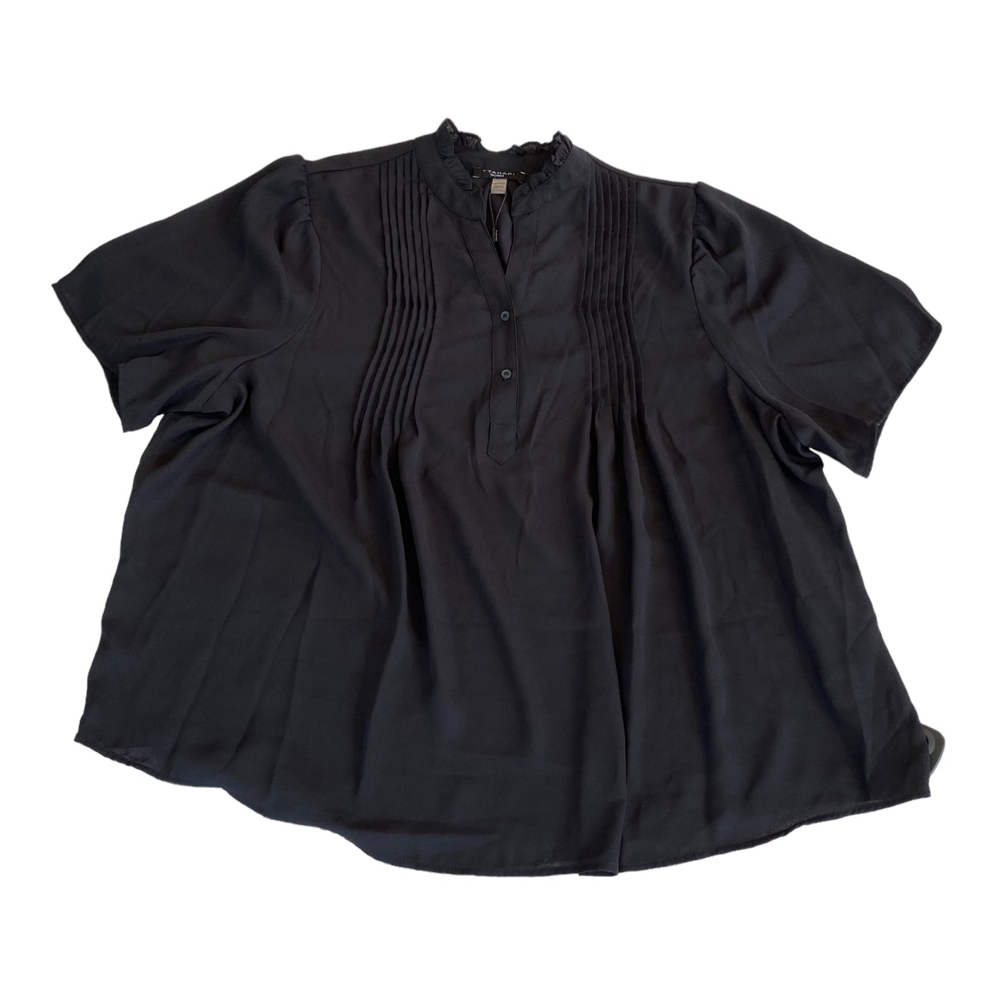 Black Top Short Sleeve Tahari By Arthur Levine, Size 3x