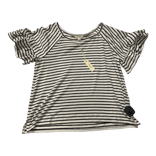 Striped Pattern Top Short Sleeve Max Studio, Size M