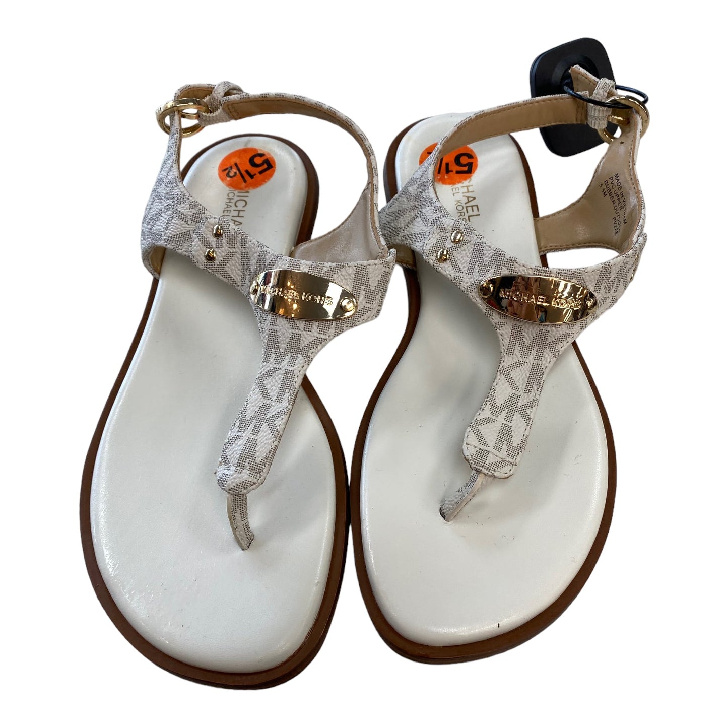 White Sandals Designer Michael Kors, Size 5.5