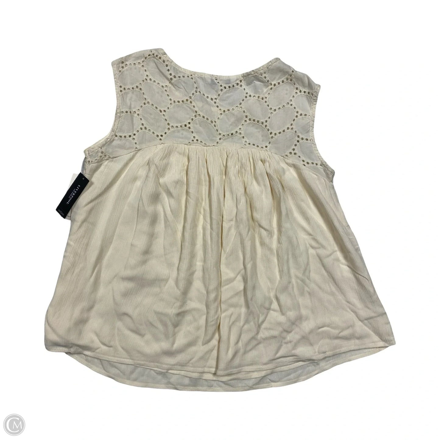 Top Sleeveless By Liverpool In Cream, Size: Xs