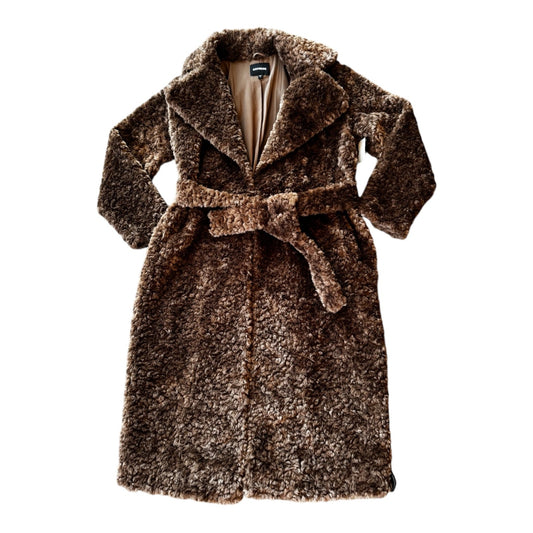 Coat Faux Fur & Sherpa By Express In Brown, Size: S