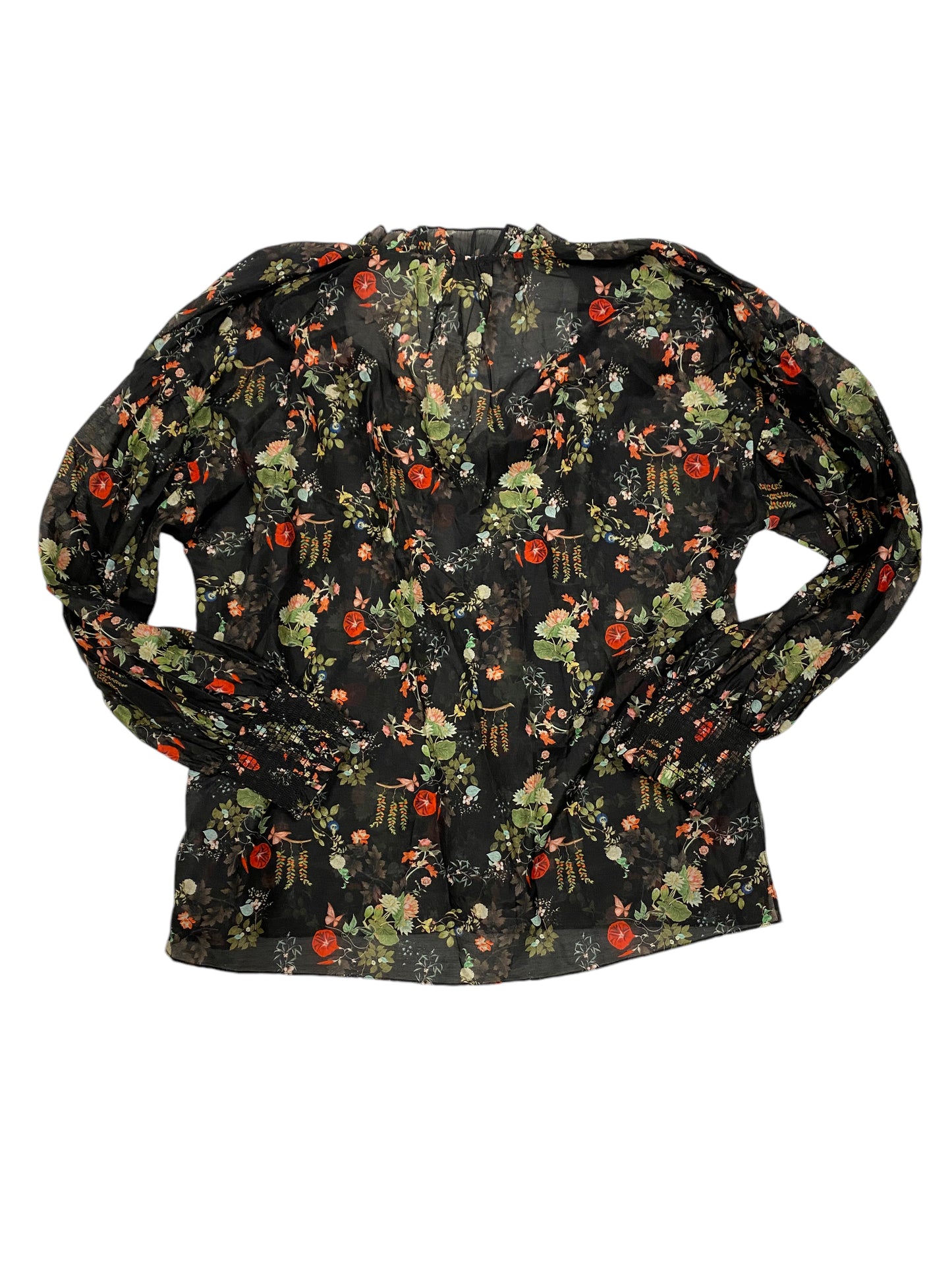 Top Long Sleeve Designer By Alice + Olivia In Floral Print, Size: S