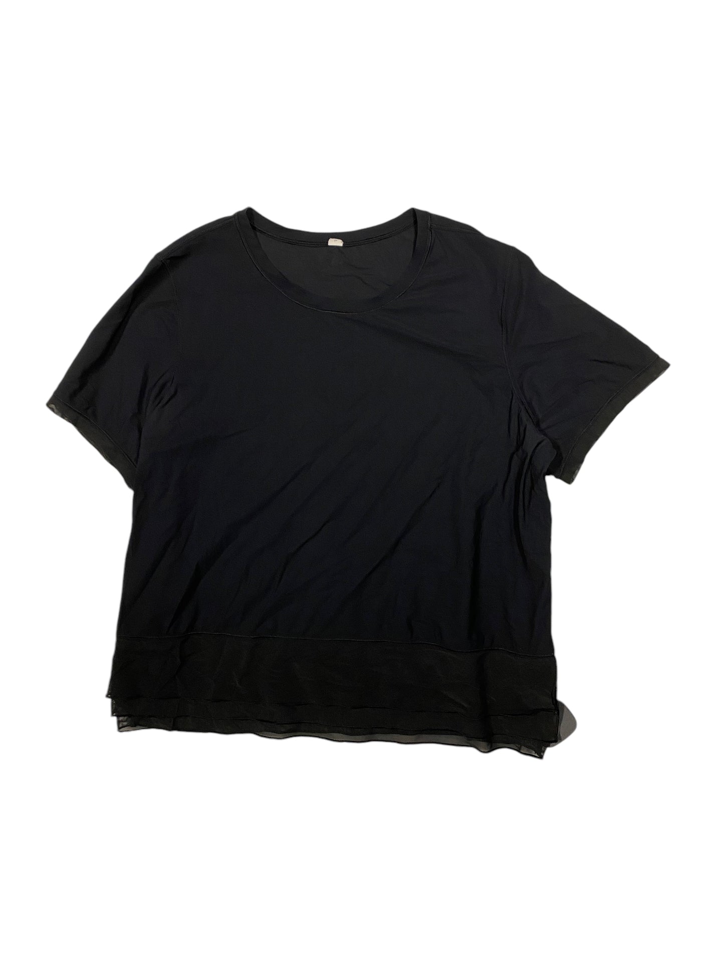 Athletic Top Short Sleeve By Lululemon In Black, Size: 10