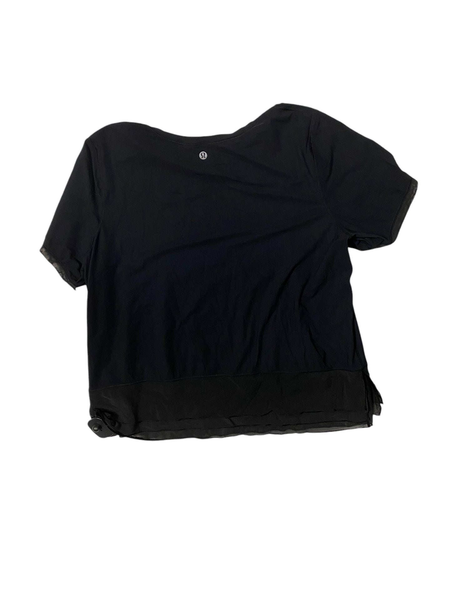 Athletic Top Short Sleeve By Lululemon In Black, Size: 10