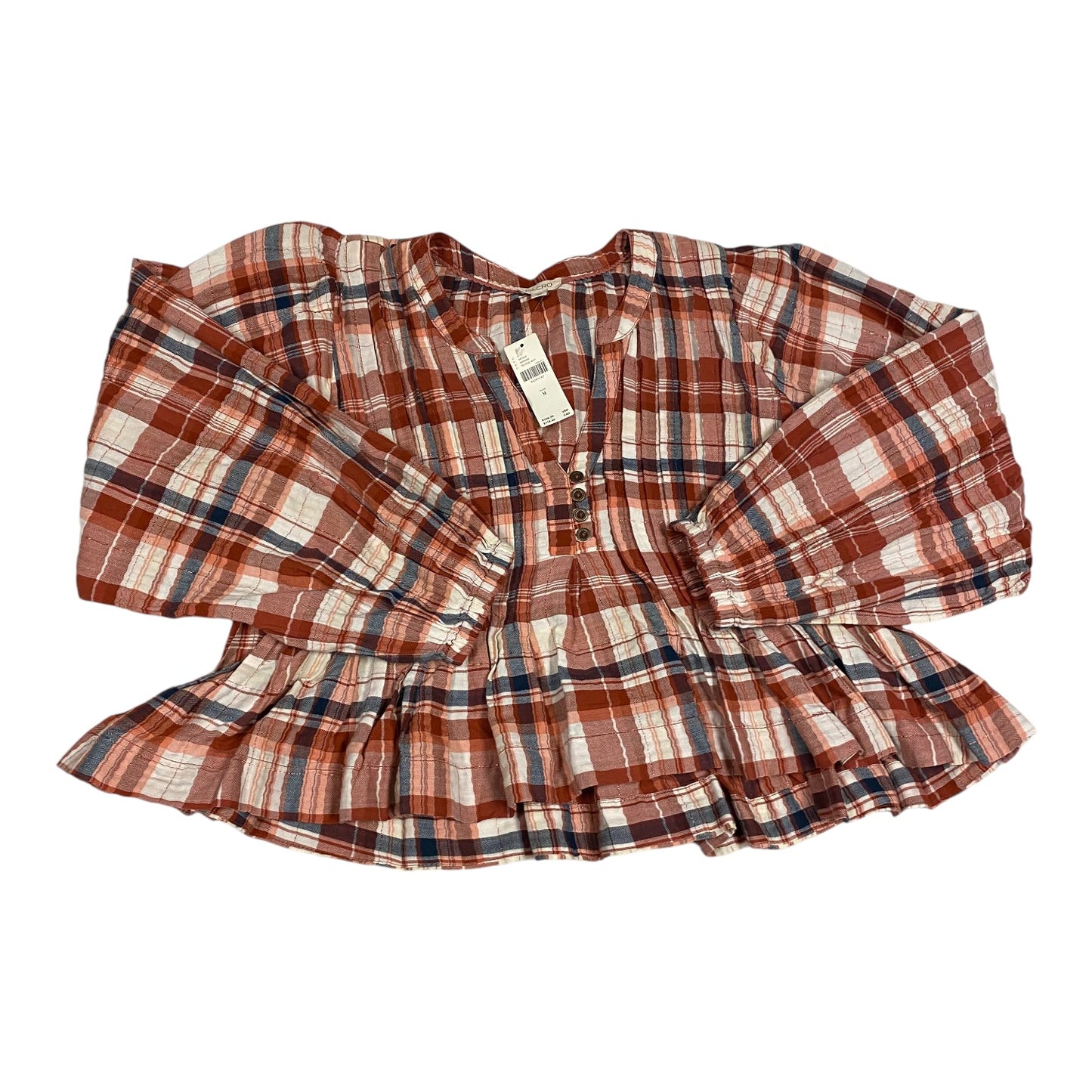 Top Long Sleeve By Pilcro In Plaid Pattern, Size: M