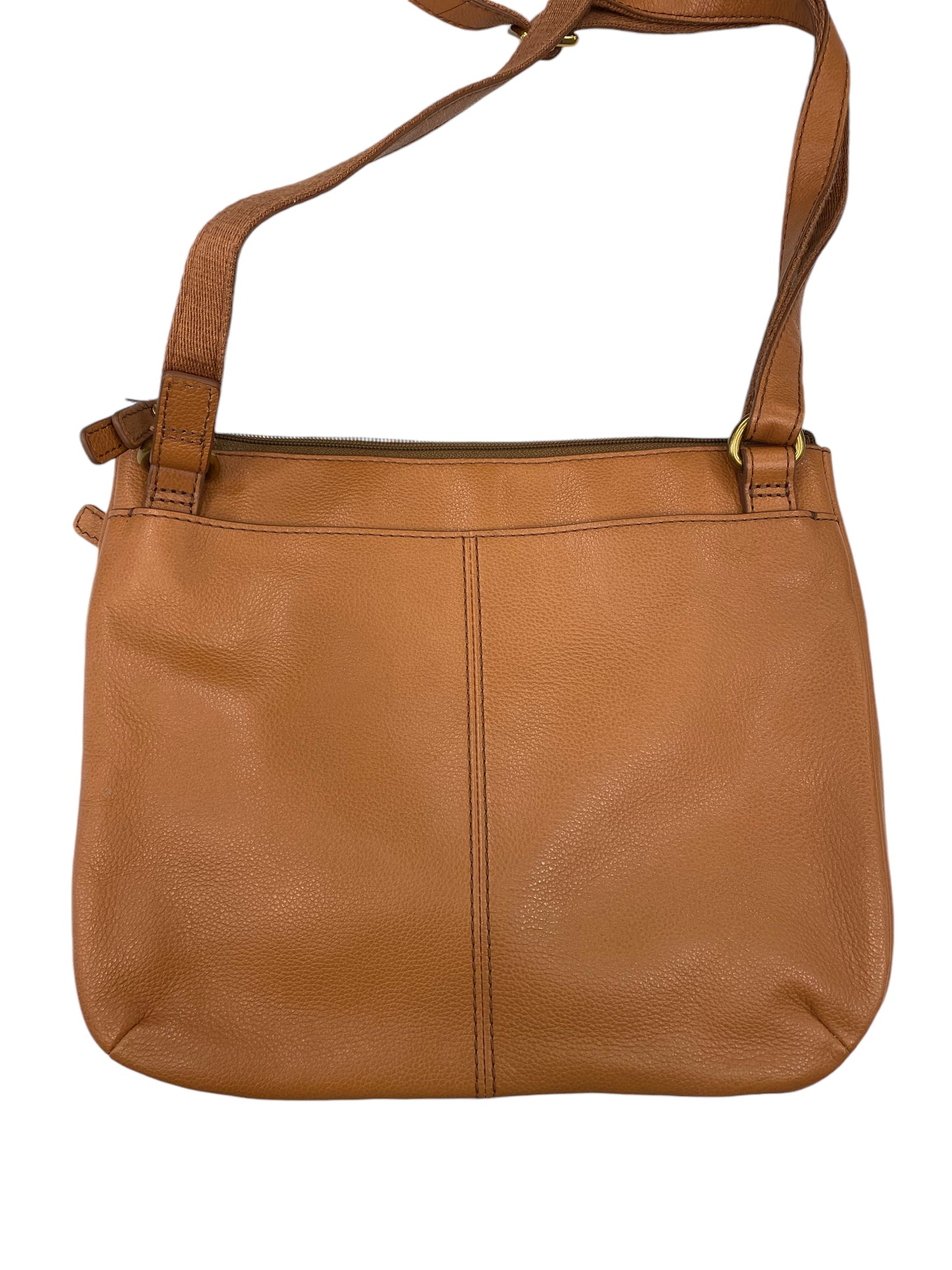 Handbag Leather By Fossil, Size: Medium