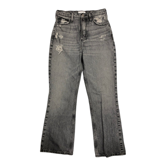 Jeans Straight By Frame In Black Denim, Size: 0