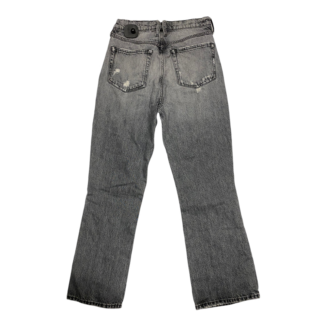 Jeans Straight By Frame In Black Denim, Size: 0