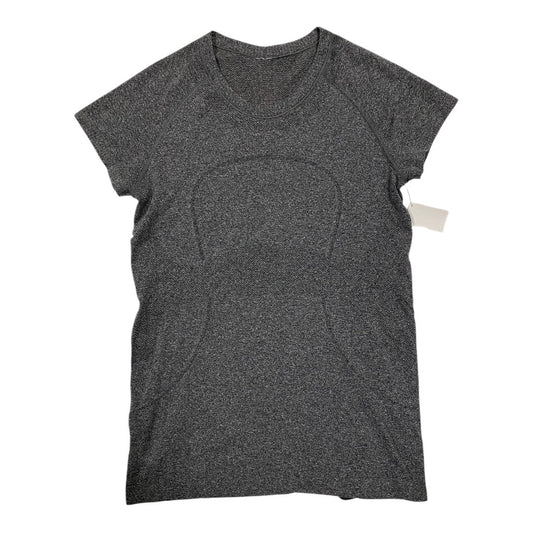 Athletic Top Short Sleeve By Lululemon In Grey, Size: 10