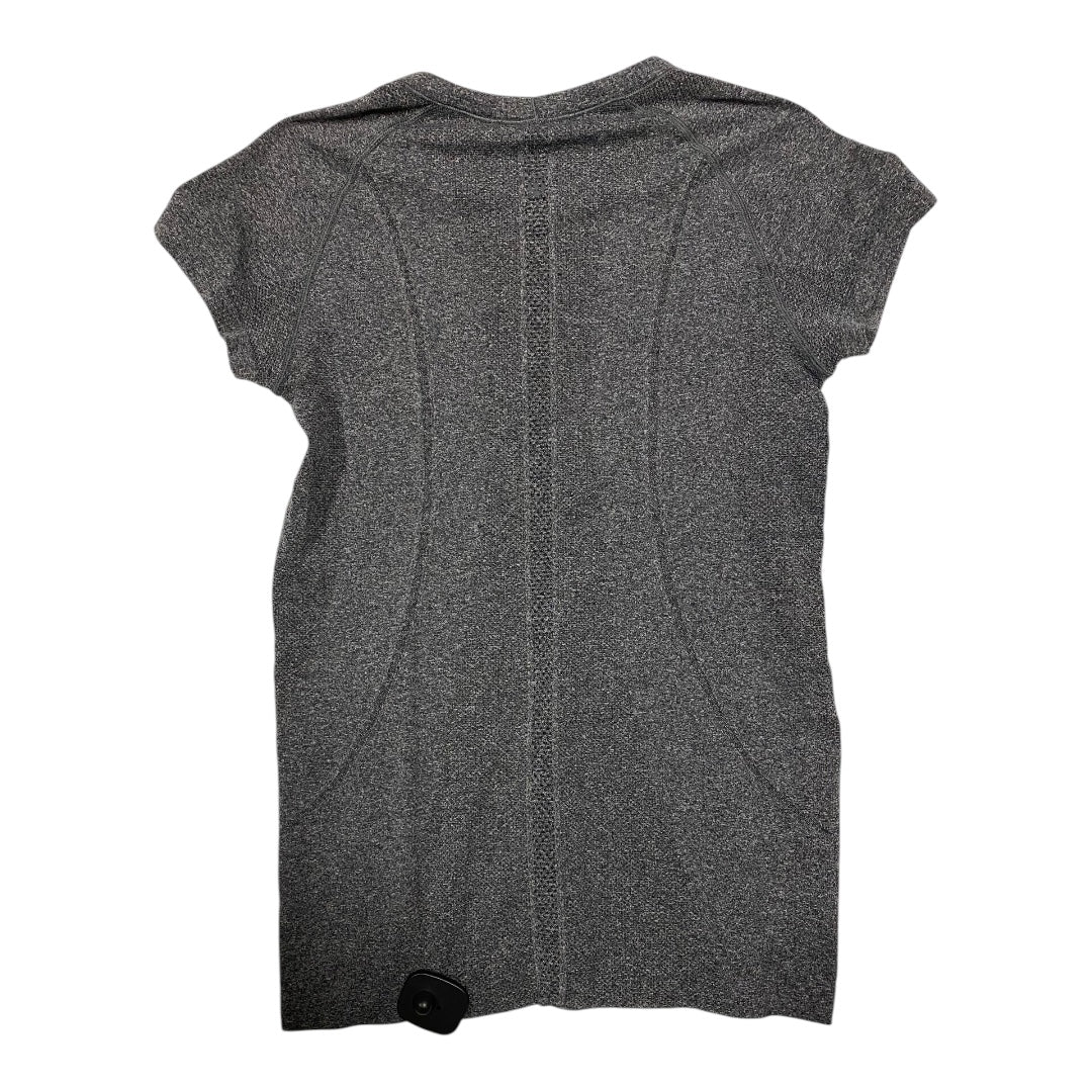 Athletic Top Short Sleeve By Lululemon In Grey, Size: 10