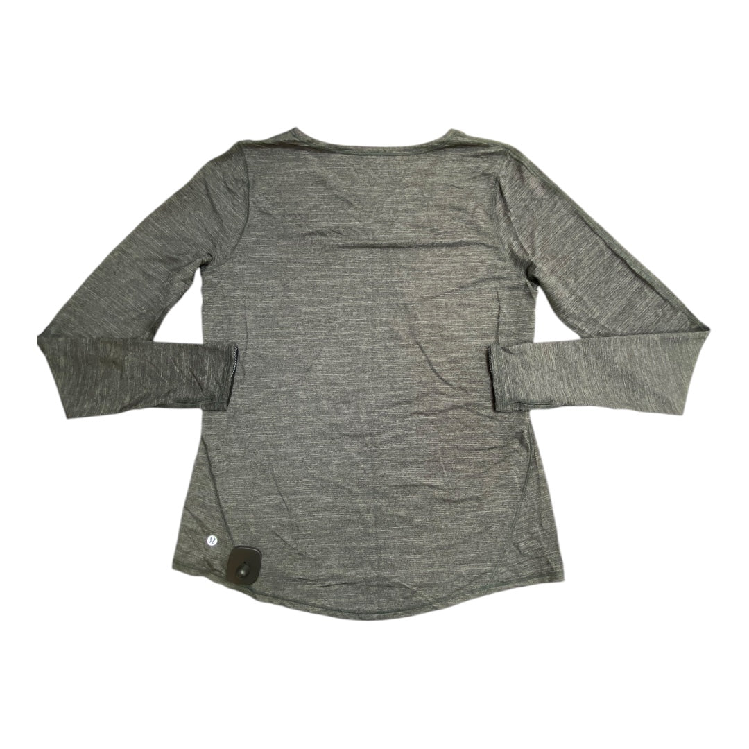 Athletic Top Long Sleeve Collar By Lululemon In Grey, Size: 10