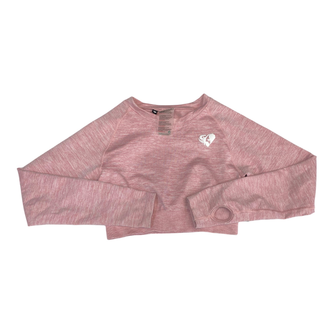 Athletic Top Long Sleeve Collar By Cmc In Pink, Size: M