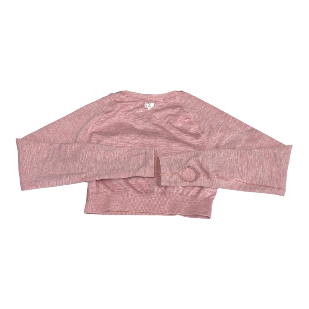 Athletic Top Long Sleeve Collar By Cmc In Pink, Size: M