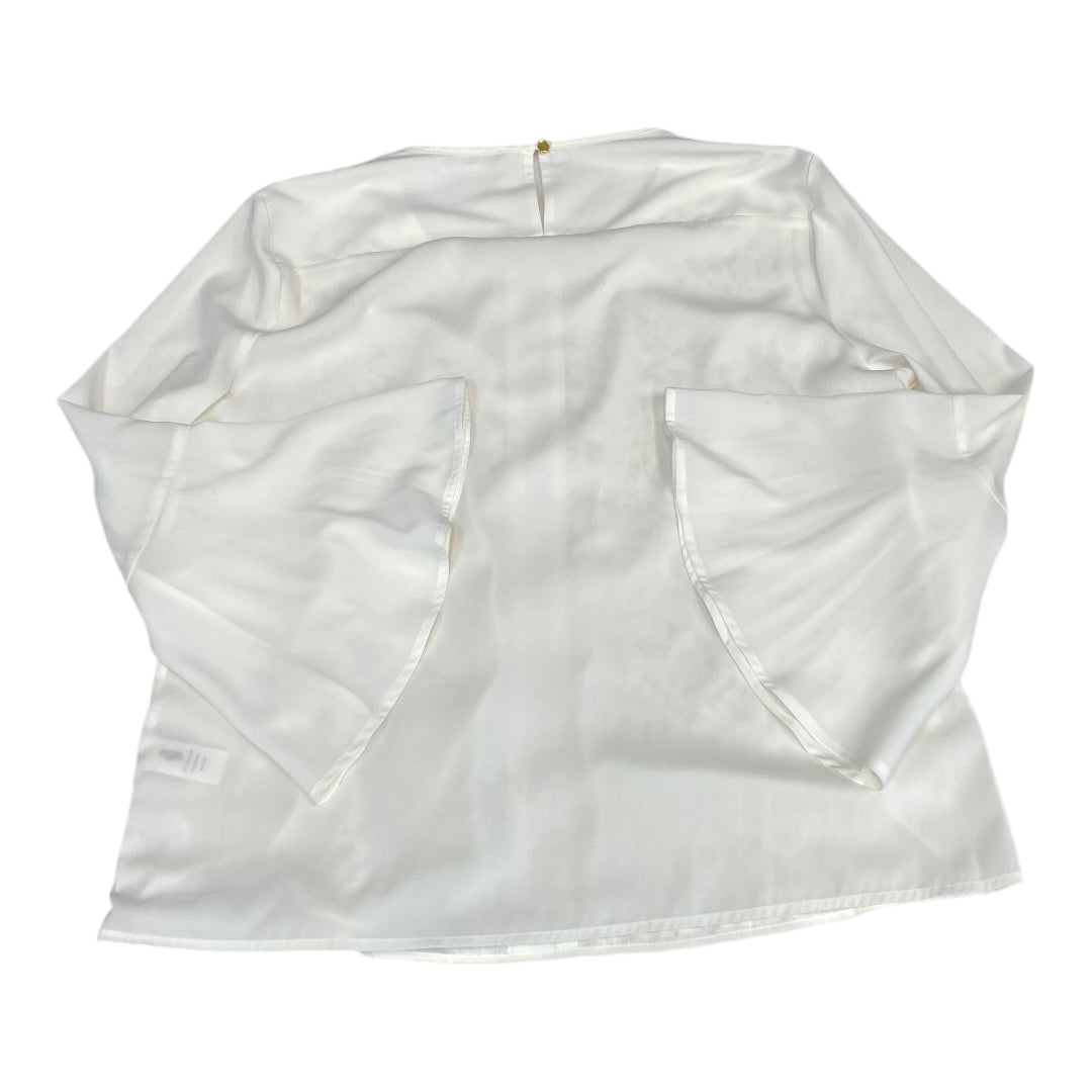 Top Long Sleeve By Calvin Klein In White, Size: M