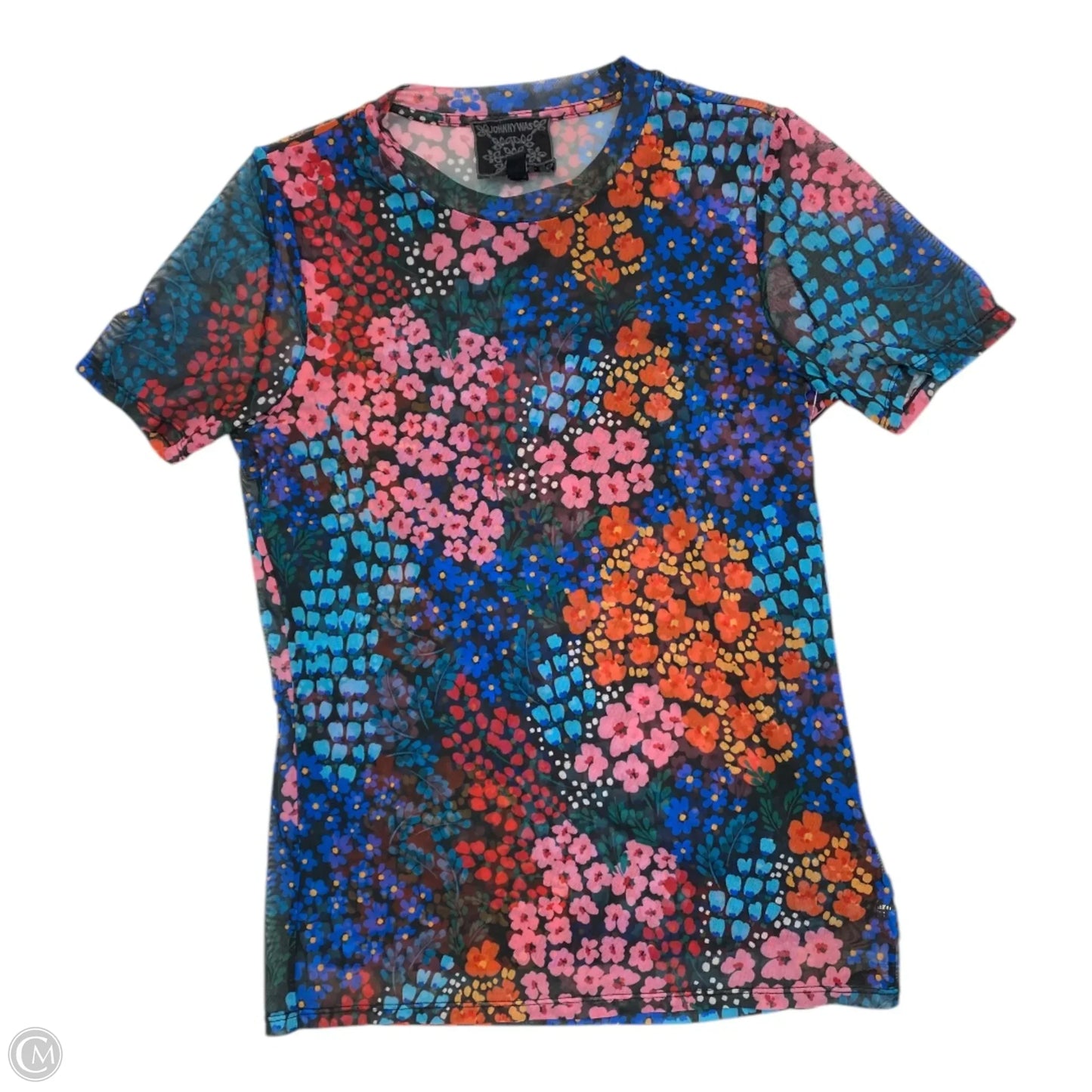 Top Short Sleeve Designer By Johnny Was In Multi-colored, Size: S