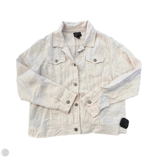 Jacket Shirt By Jones New York In Cream, Size: Xl