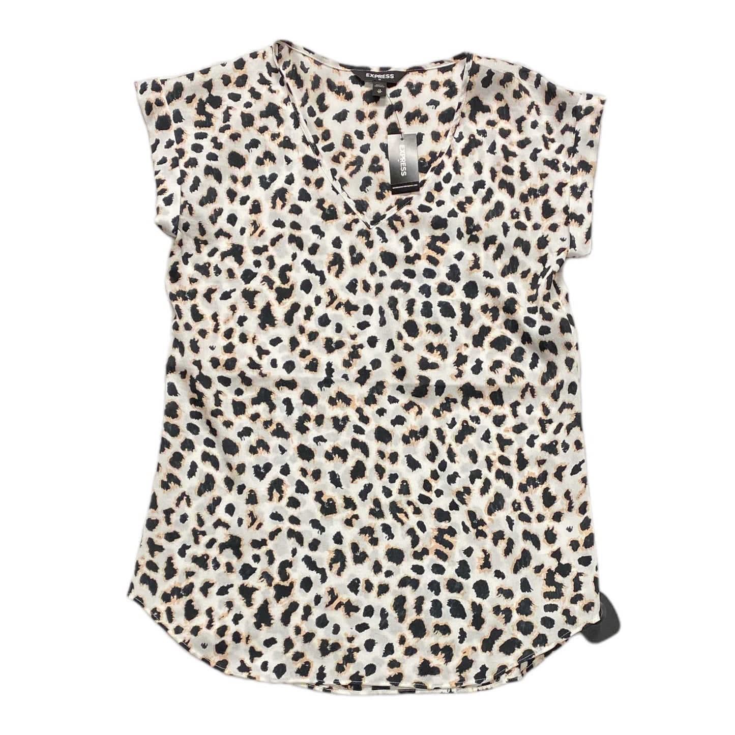 Animal Print Top Short Sleeve Express, Size Xs