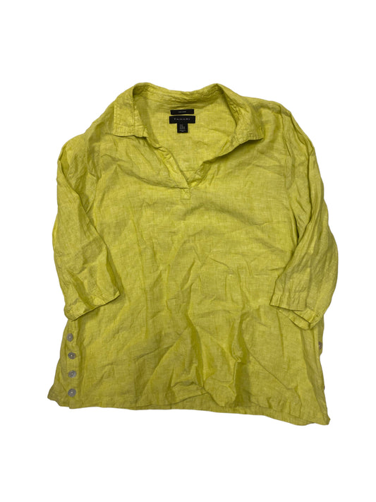 Chartreuse Top Long Sleeve Elie Tahari, Size 2x