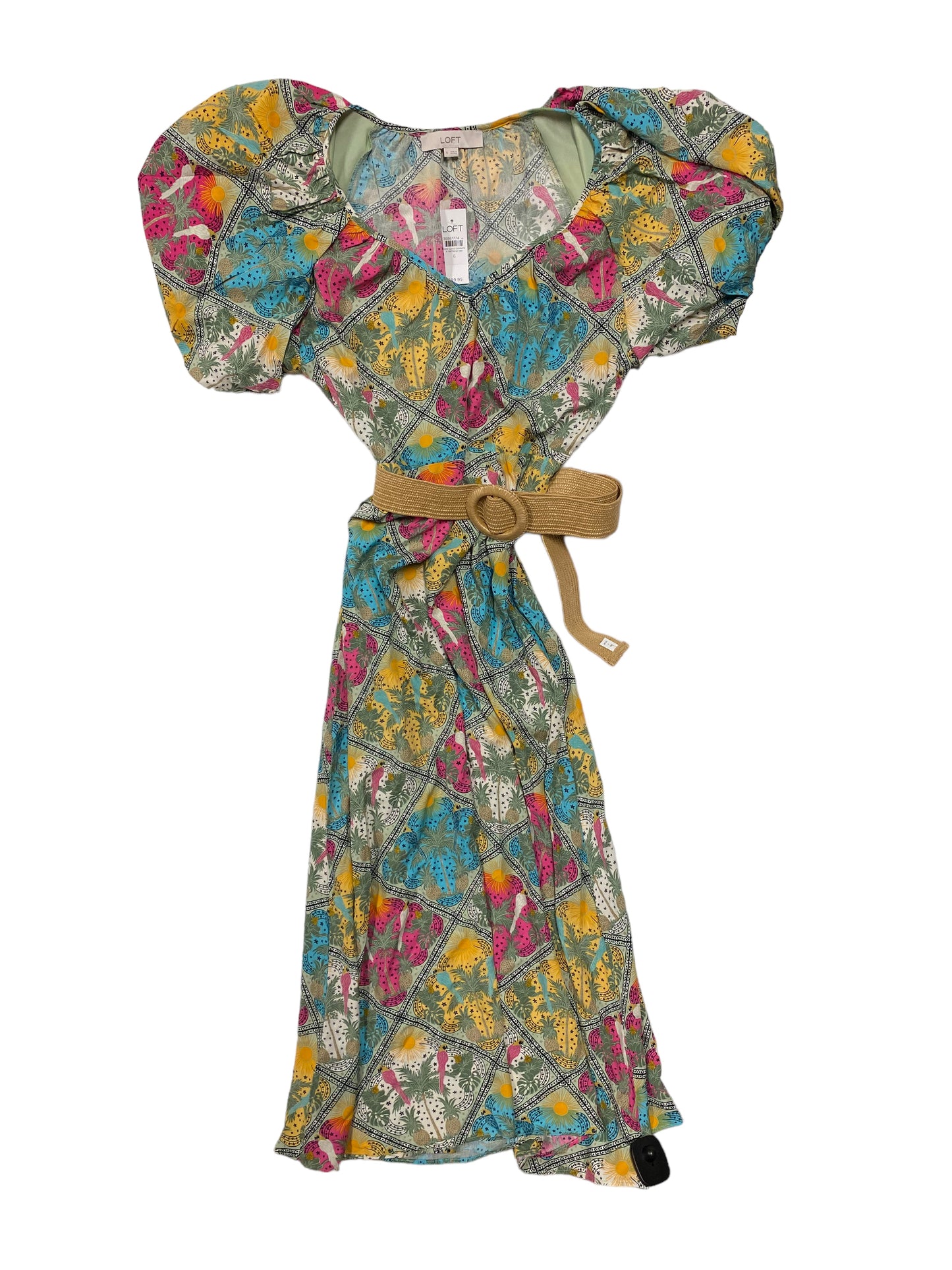 Multi-colored Dress Casual Maxi Loft, Size 6