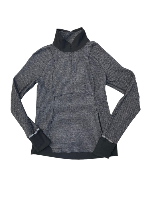 Athletic Top Long Sleeve Collar By Lululemon In Grey, Size: 12