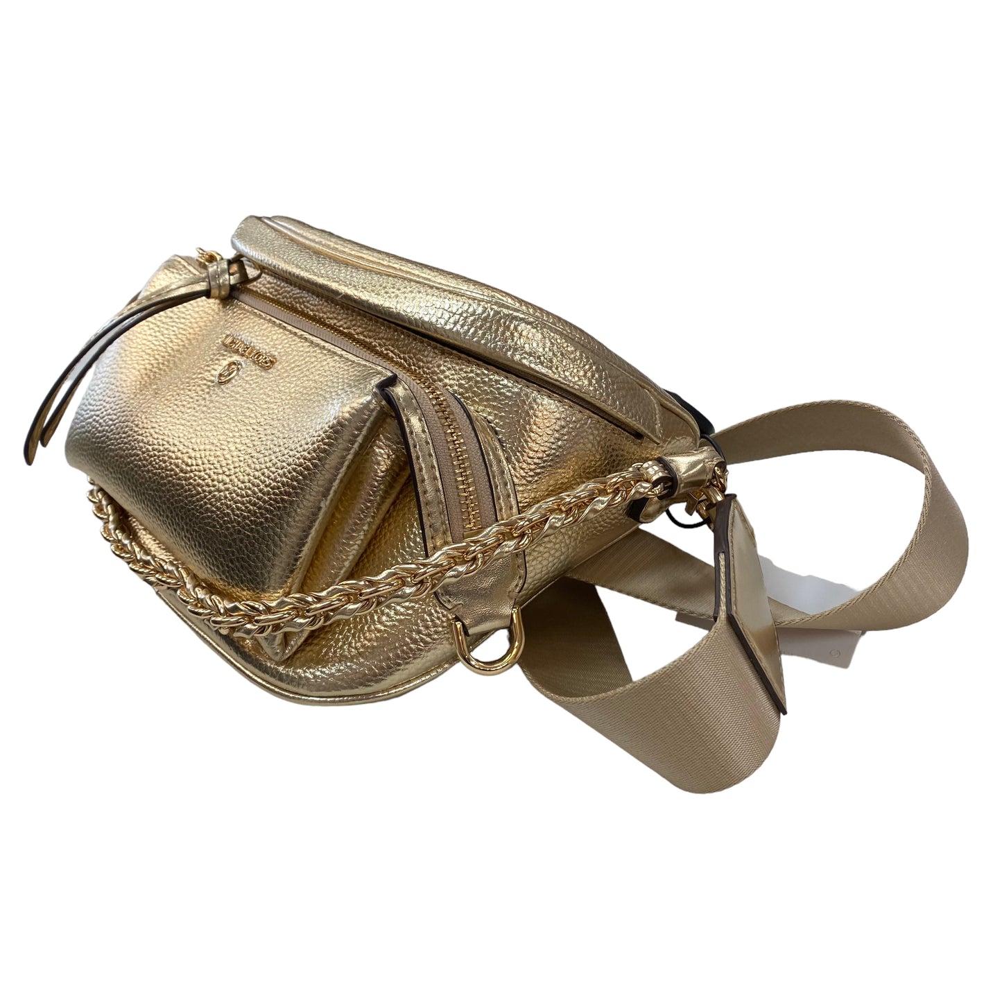 Gold Handbag Designer Michael Kors, Size Medium