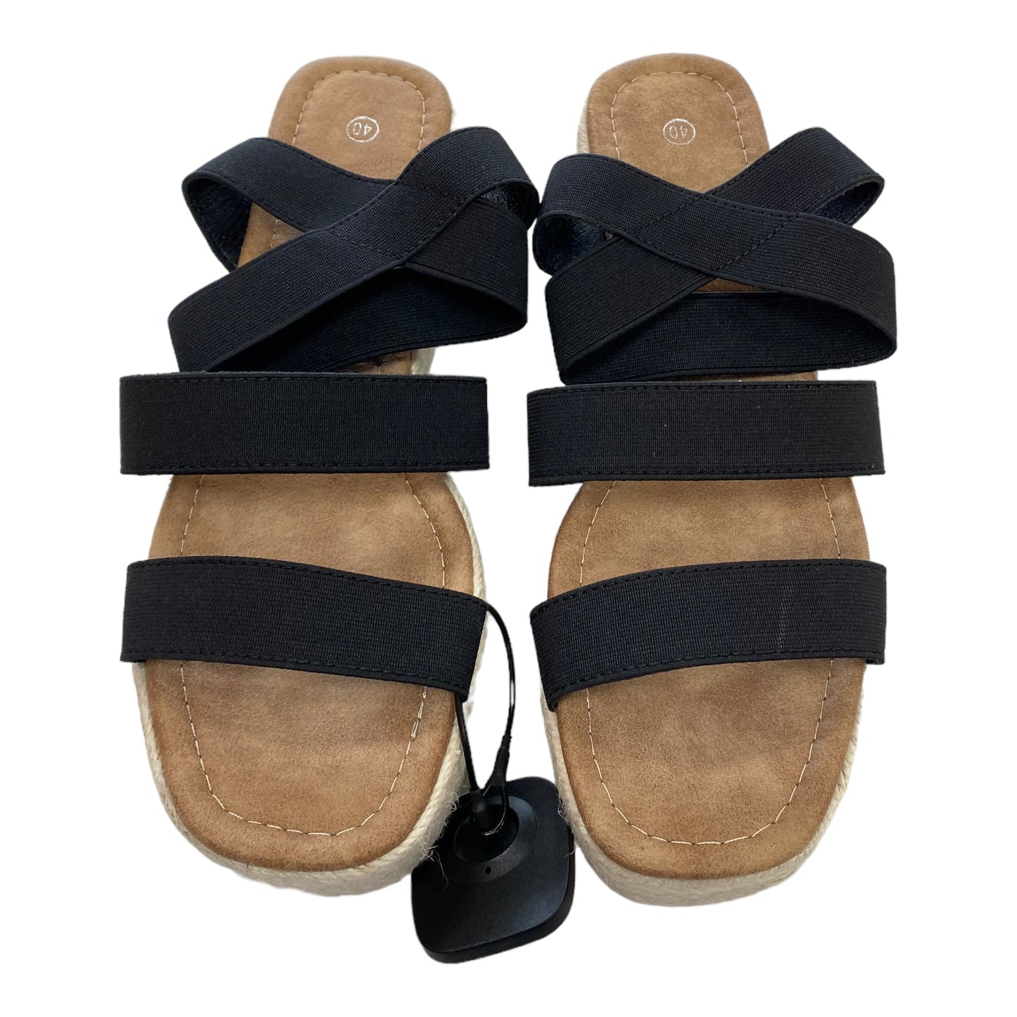 Black Sandals Heels Platform Cmc, Size 9.5