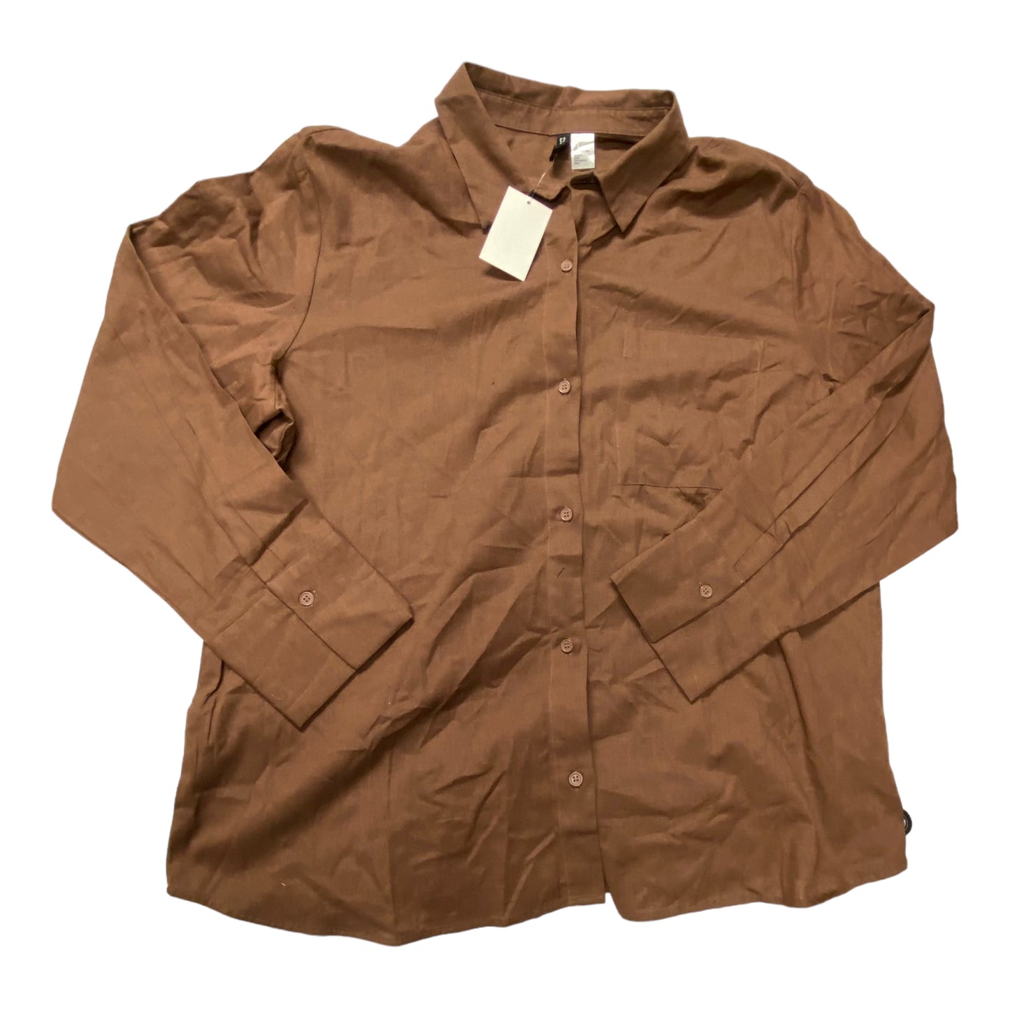 Brown Top Long Sleeve Divided, Size L