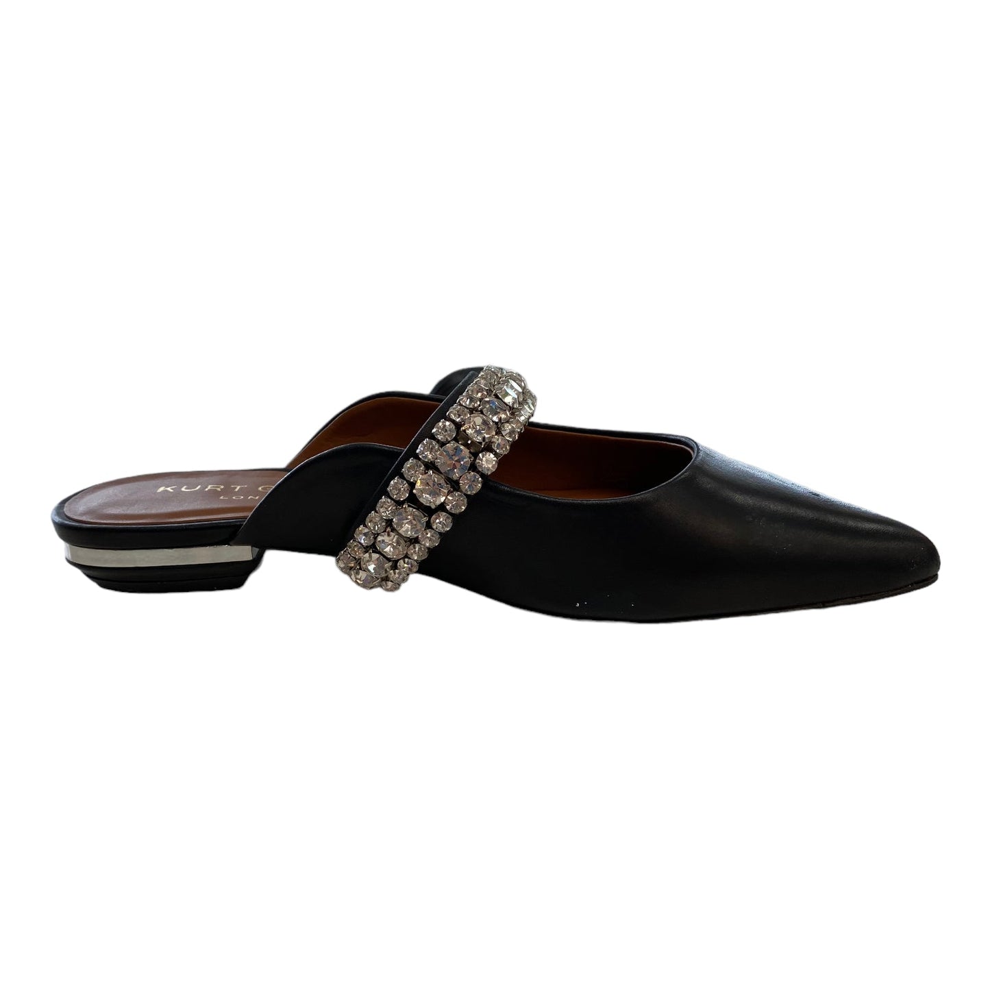 Black & Silver Shoes Flats Kurt Geiger London, Size 5.5