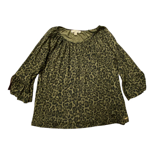 Green Top Long Sleeve Michael By Michael Kors, Size Xl