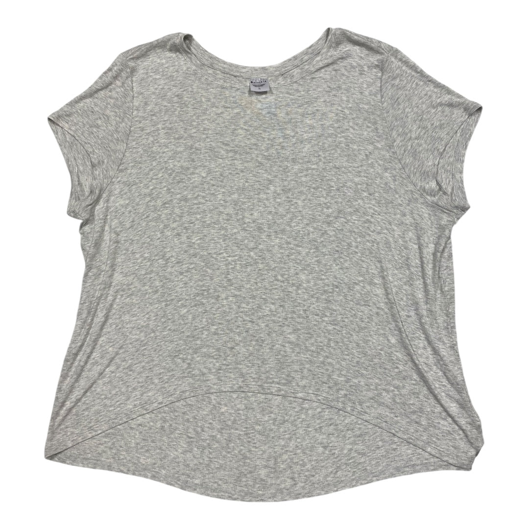 Athletic Top Short Sleeve By Athleta In Grey, Size: Xl