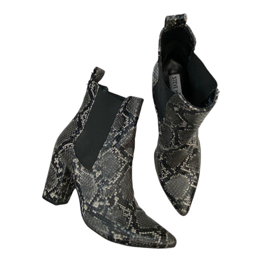 Boots Ankle Heels By Steve Madden In Snakeskin Print, Size: 7.5