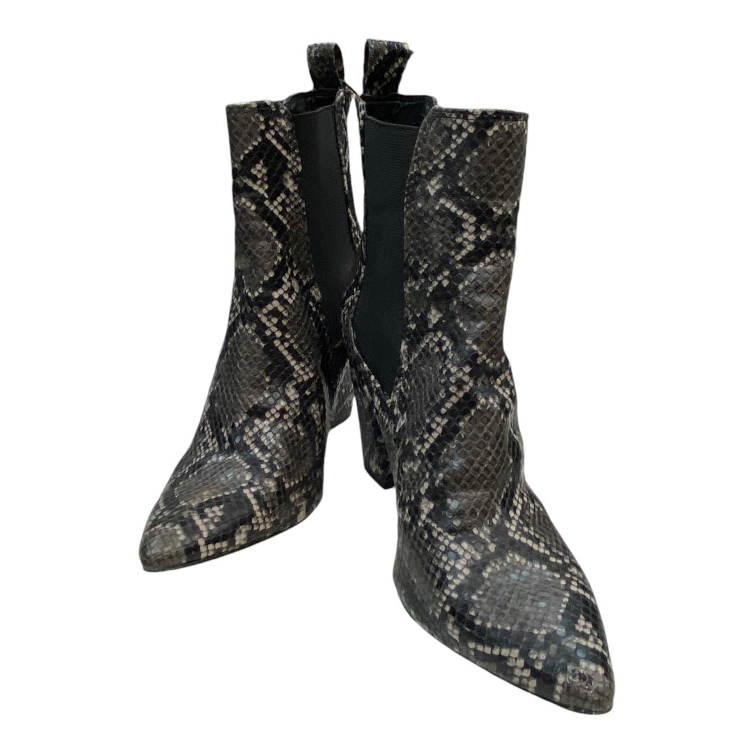 Boots Ankle Heels By Steve Madden In Snakeskin Print, Size: 7.5