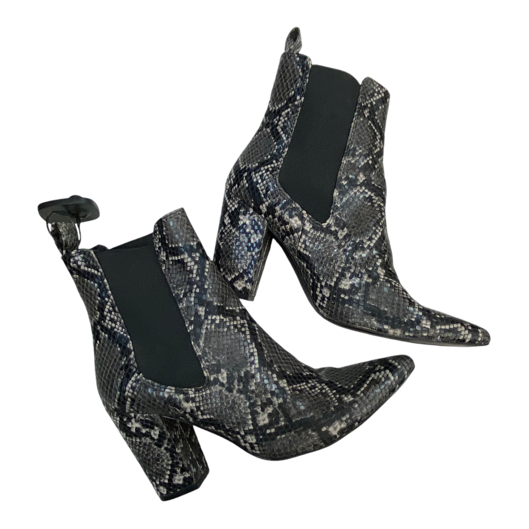 Boots Ankle Heels By Steve Madden In Snakeskin Print, Size: 7.5