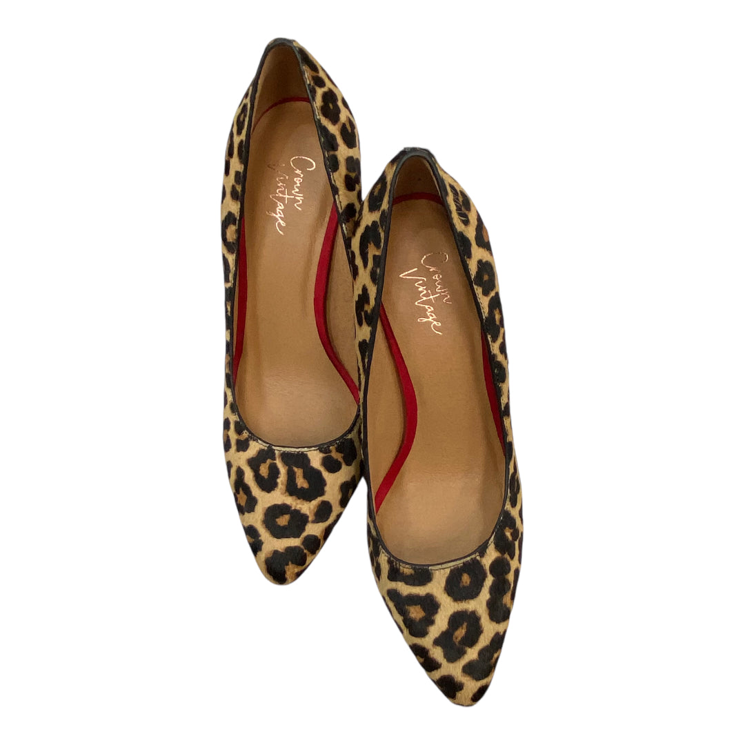 Shoes Heels Block By Crown Vintage In Animal Print, Size: 7.5