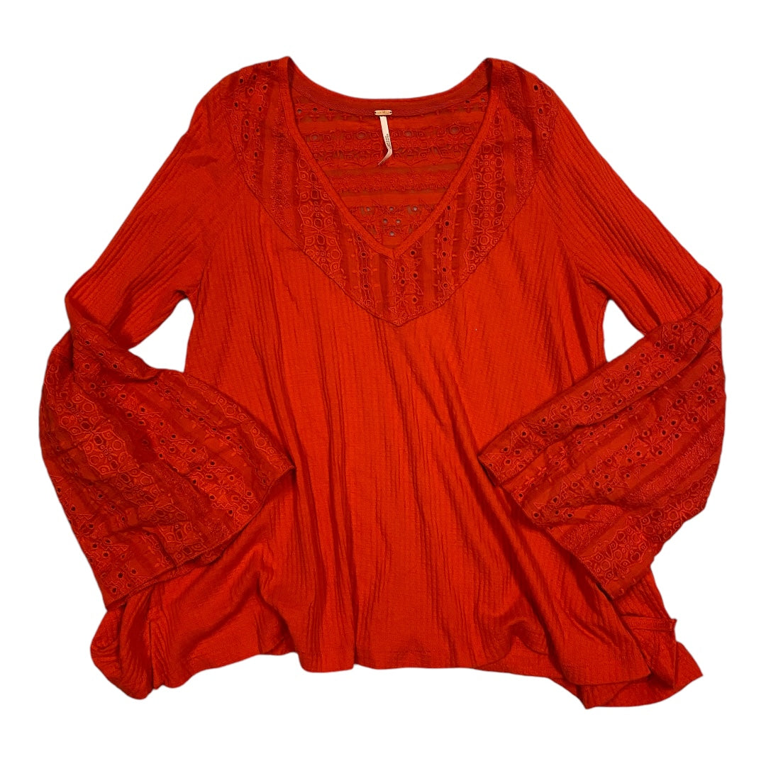 Top Long Sleeve By Free People In Red, Size: Xs