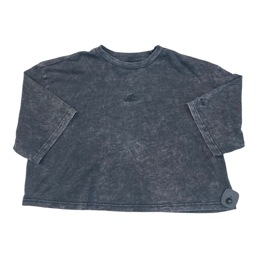 Athletic Top Short Sleeve By Adidas In Grey, Size: M