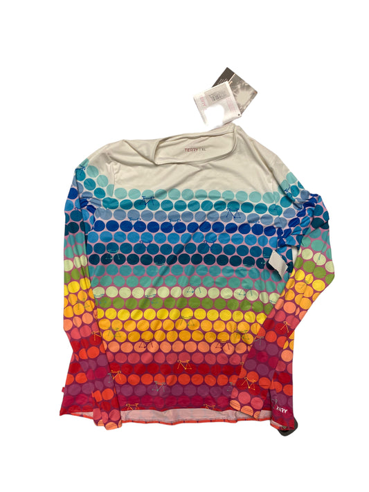 Multi-colored Athletic Top Long Sleeve Crewneck Cmc, Size Xl