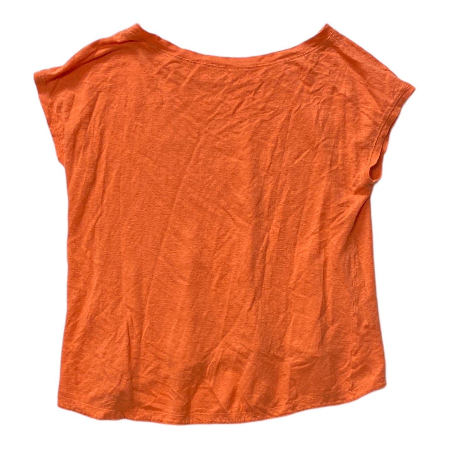 Orange Top Short Sleeve Designer Eileen Fisher, Size M