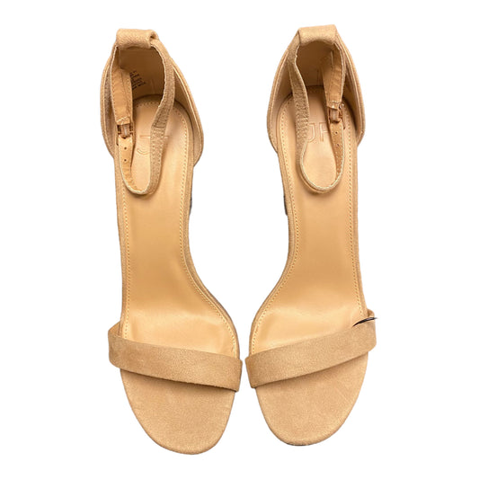 Cream Sandals Heels Block Justfab, Size 10