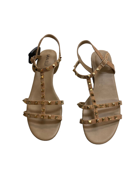 Brown Sandals Flats Vaneli, Size 8.5