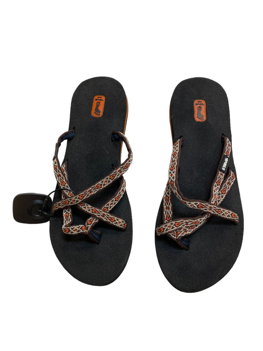 Multi-colored Sandals Flip Flops Teva, Size 10