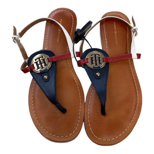 Multi-colored Sandals Flip Flops Tommy Hilfiger, Size 9