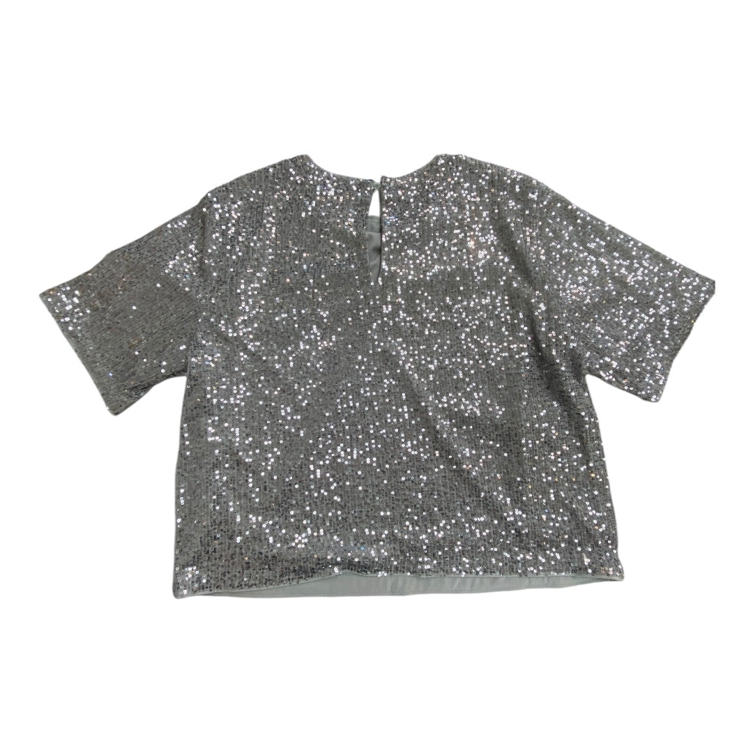 Top Short Sleeve By Wishlist In Silver, Size: L